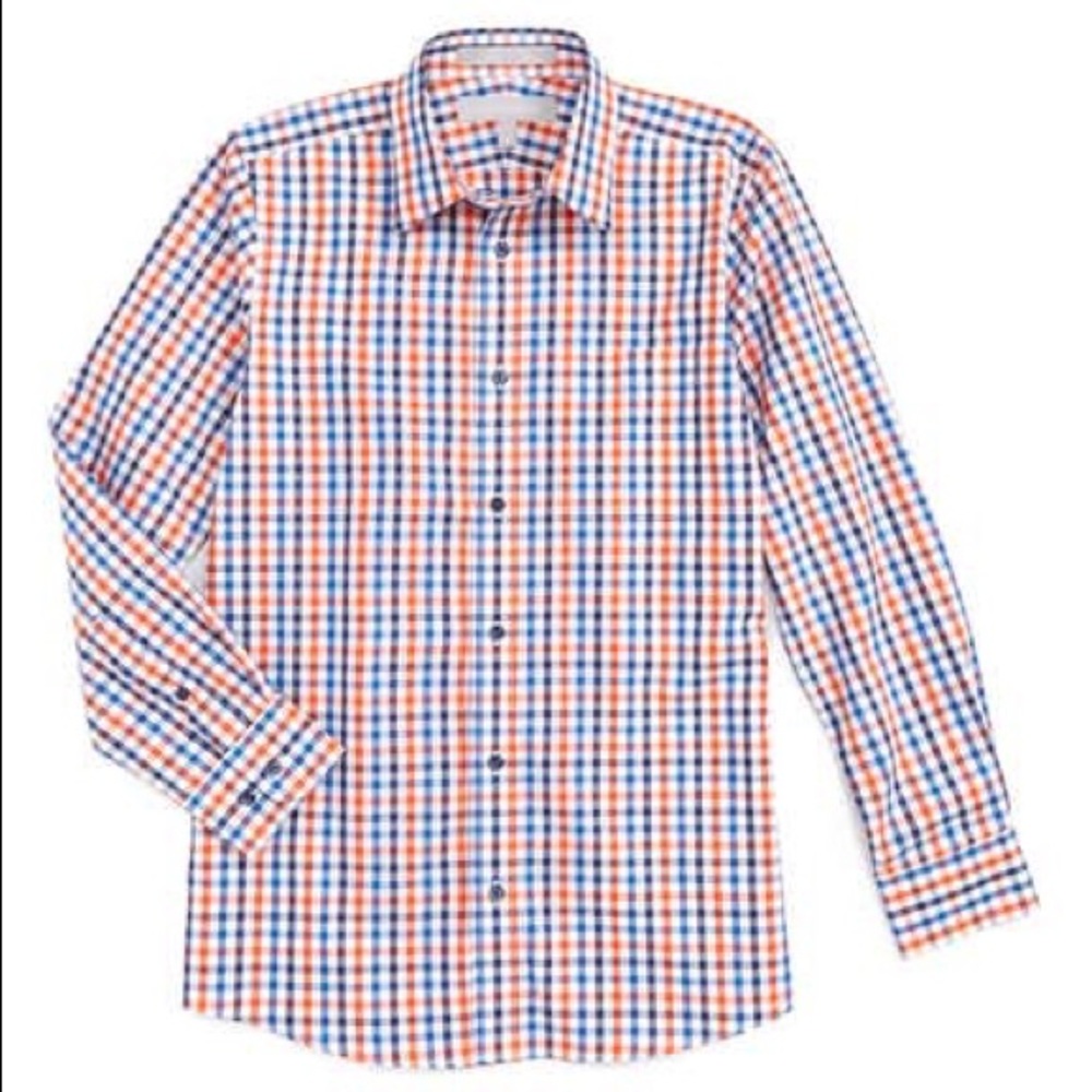 Nordstrom boys plaid woven shirt size 14